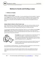 Free Download PDF Books, Notice to End Rent Lease and Tenancy Contract Template