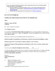Notice of Intent to Terminate Policy or Contract Template