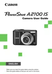 Free Download PDF Books, CANON Camera PowerShot A2100 IS User Guide