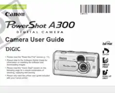 Free Download PDF Books, CANON Camera PowerShot A300 User Guide