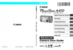 Free Download PDF Books, CANON Camera PowerShot A410 Advance User Guide