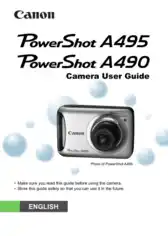 Free Download PDF Books, CANON Camera PowerShot A495 and A490 User Guide