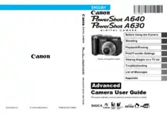Free Download PDF Books, CANON Camera PowerShot A640 and A30 Advance User Guide