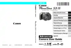 Free Download PDF Books, CANON Camera PowerShot S3 IS Advance User Guide