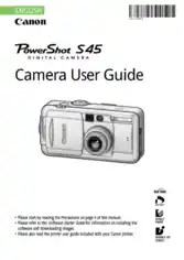 Free Download PDF Books, CANON Camera PowerShot S45 User Guide