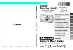 Free Download PDF Books, CANON Camera PowerShot SD430 IXUSW Advance User Guide