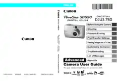 Free Download PDF Books, CANON Camera PowerShot SD550 IXUS750 Advance User Guide