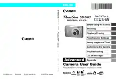 Free Download PDF Books, CANON Camera PowerShot SD630 IXUS65 Advance User Guide