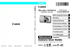 Free Download PDF Books, CANON Camera PowerShot SD700 ISIXUS800IS Advance User Guide