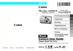 Free Download PDF Books, CANON Camera PowerShot SD800 IS IXUS850IS Basic User Guide