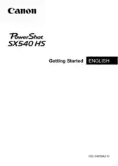Free Download PDF Books, CANON Camera PowerShot SX540 HS Quick Start Guide