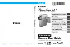 Free Download PDF Books, CANON Camera PowerShot TX1 User Guide