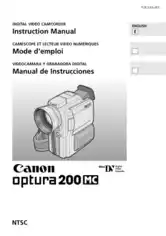 Free Download PDF Books, CANON HD Camcorder OPTURA 200 Instruction Manual