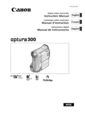 Free Download PDF Books, CANON HD Camcorder OPTURA 300 Instruction Manual