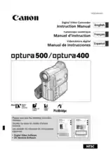 Free Download PDF Books, CANON HD Camcorder OPTURA 500 OPTURA 400 Instruction Manual