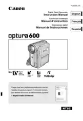 Free Download PDF Books, CANON HD Camcorder OPTURA 600 Instruction Manual