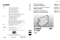 Free Download PDF Books, CANON HD Camcorder ZR20E Instruction Manual