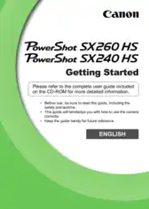 Free Download PDF Books, Digital Camera CANON PowerShot SX260 HS and SX240 HS Getting Started Guide