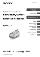 Free Download PDF Books, SONY Digital HD Video Camera Recorder HDR-CX12 HandBook
