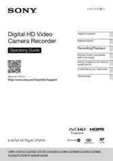 Free Download PDF Books, SONY Digital HD Video Camera Recorder HDR-CX220 to CX290 PJ220 PJ230 Operating Guide