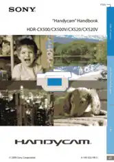Free Download PDF Books, SONY Digital HD Video Camera Recorder HDR-CX500 CX520 HandBook