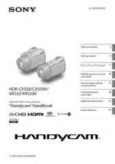 Free Download PDF Books, SONY Digital HD Video Camera Recorder HDR-CX550V XR550 HandBook