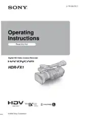 Free Download PDF Books, SONY Digital HD Video Camera Recorder HDR-FX1 Operating Instructions