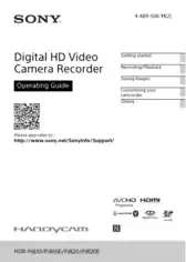 Free Download PDF Books, SONY Digital HD Video Camera Recorder HDR-PJ810 PJ810E PJ820 PJ820E Operating Guide