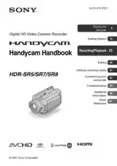 Free Download PDF Books, SONY Digital HD Video Camera Recorder HDR-SR5 SR7 SR8 HandBook