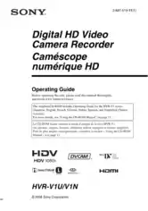 Free Download PDF Books, SONY Digital HD Video Camera Recorder HVR-V1U V1N Operating Guide
