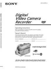 Free Download PDF Books, SONY Digital Video Camera Recorder DCR-DVD100-300 Operating Instructions