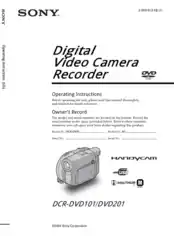 Free Download PDF Books, SONY Digital Video Camera Recorder DCR-DVD101-201 Operating Instructions