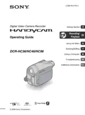 Free Download PDF Books, SONY Digital Video Camera Recorder DCR-HC36-HC96 Operating Instructions