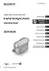 Free Download PDF Books, SONY Digital Video Camera Recorder DCR-HC38 Operating Guide
