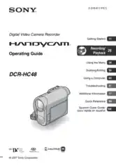 Free Download PDF Books, SONY Digital Video Camera Recorder DCR-HC48 Operating Guide