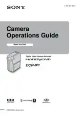Free Download PDF Books, SONY Digital Video Camera Recorder DCR-IP1 Operating Guide
