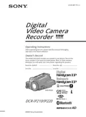 Free Download PDF Books, SONY Digital Video Camera Recorder DCR-IP210 Operating Instructions