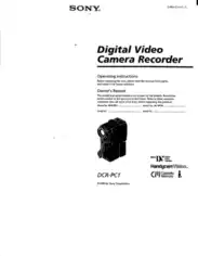Free Download PDF Books, SONY Digital Video Camera Recorder DCR-PC1 Operating Instructions