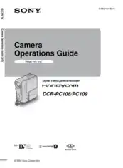 Free Download PDF Books, SONY Digital Video Camera Recorder DCR-PC109 REVISION Operating Guide