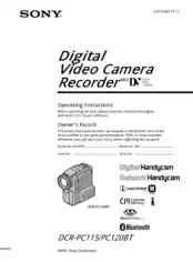 Free Download PDF Books, SONY Digital Video Camera Recorder DCR-PC115 Operating Instructions