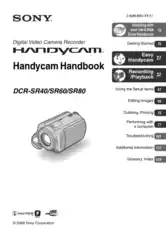 Free Download PDF Books, SONY Digital Video Camera Recorder DCR-SR40-60-80 HandBook