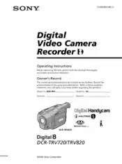 Free Download PDF Books, SONY Digital Video Camera Recorder DCR-TRV720-820 Operating Instructions