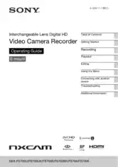 Free Download PDF Books, SONY Handycam HD Video Camera NEX FS700 Operating Instructions