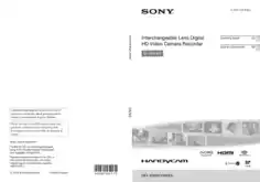 Free Download PDF Books, SONY Handycam HD Video Camera NEX-VG900 VG900E Operating Instructions