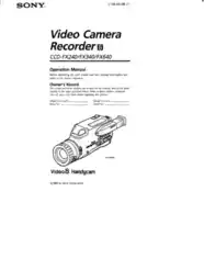 Free Download PDF Books, SONY Video Camera Recorder CCD-FX240 FX340 FX640 Operation Manual