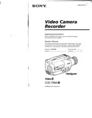 Free Download PDF Books, SONY Video Camera Recorder CCD-TR66 Operation Manual