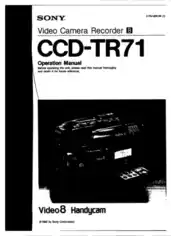 Free Download PDF Books, SONY Video Camera Recorder CCD-TR71 Operation Manual