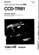 Free Download PDF Books, SONY Video Camera Recorder CCD-TR81 Operation Manual
