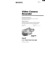 Free Download PDF Books, SONY Video Camera Recorder CCD-TR86 Operating Instructions