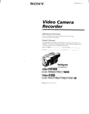 Free Download PDF Books, SONY Video Camera Recorder CCD-TR940 TR917 Operating Instructions